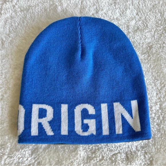 BLUE ORIGIN Blue Black Reversible Toque Hat Knit Logo - Picture 2 of 5